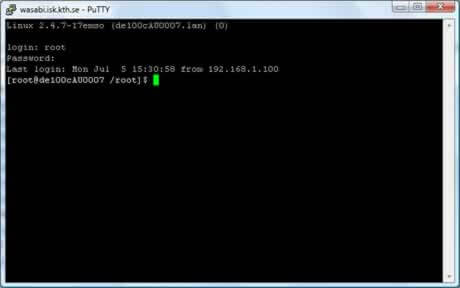 putty terminal bağlantısı ekranı